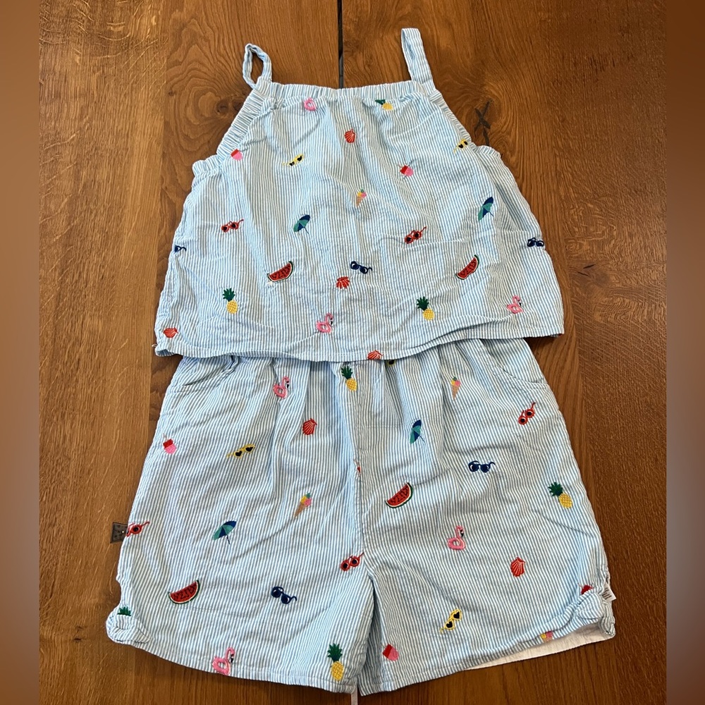 Boden girls embroider gingham romper